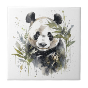 Wasserfarben-Panda-Garten Fliese