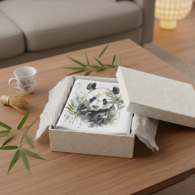 Wasserfarben-Panda-Garten Geschirrtuch (Von Creator hochgeladen)
