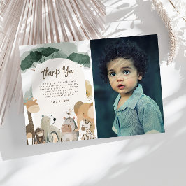 Wasserfarben Party Tiere Foto Geburtstagsparty Dankeskarte