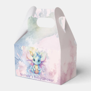 Wasserfarben Pastel Dragon Girl Babydusche Geschenkschachtel
