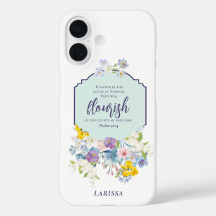 Wasserfarben Pastel Florals Bibel Verse Personalis iPhone 16 Hülle