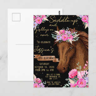 Wasserfarben-Pferd Geburtstag Pferdeparty Postkarte