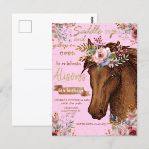 Wasserfarben-Pferd Geburtstag Pferdeparty Postkarte