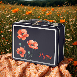 Wasserfarben-Pflaumen Name Floral Metal Lunch Box