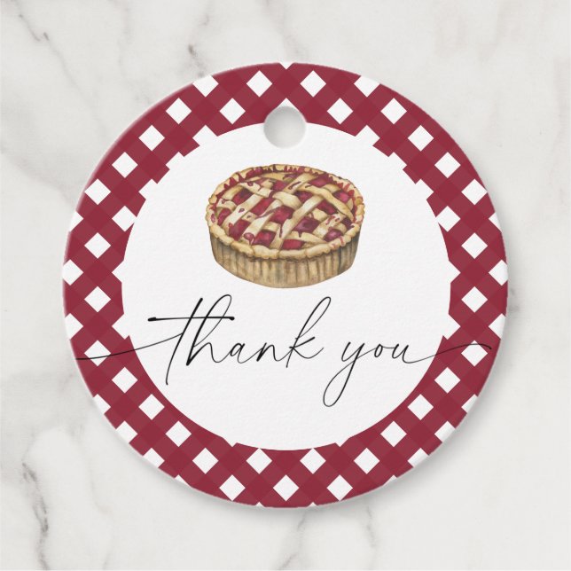 Wasserfarben Pie Baby Dusche Danke Geschenkanhänger (Vorderseite)