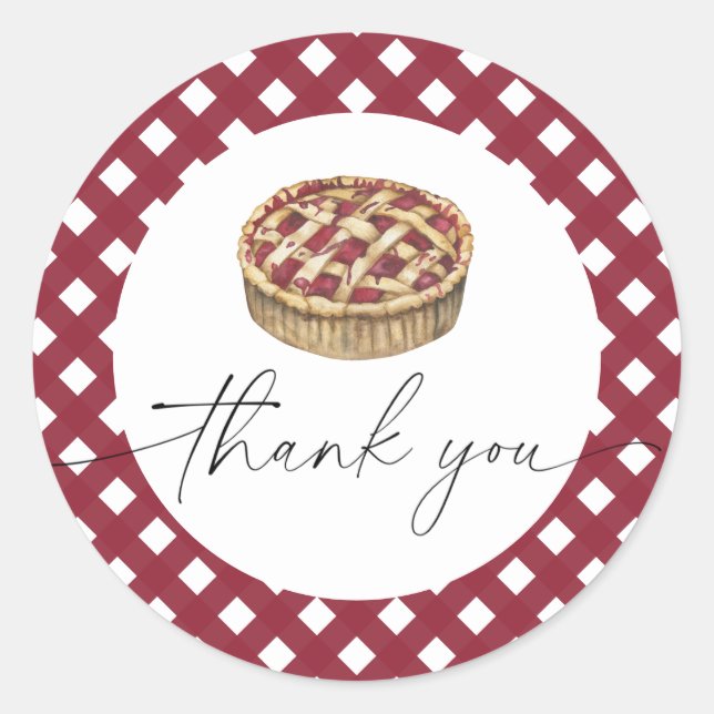 Wasserfarben Pie Baby Dusche Danke Runder Aufkleber (Vorderseite)