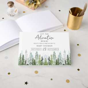 Wasserfarben Pine Tree Forest Baby Dusche Gästebuch