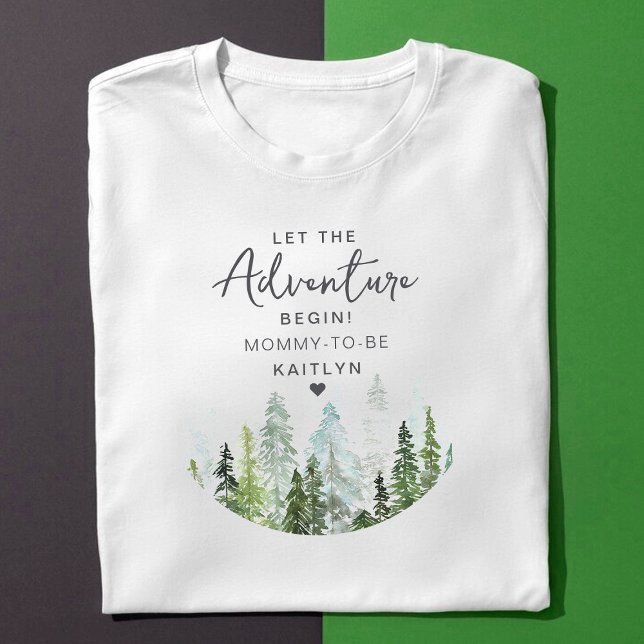 Wasserfarben Pine Tree Forest Baby Dusche T-Shirt (Von Creator hochgeladen)