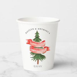 Wasserfarben Pine Tree Merry Little Baby Dusche Pappbecher