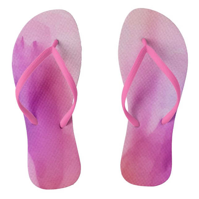 Wasserfarben Pink Lila Positive Space Flip Flops (Fußbett)