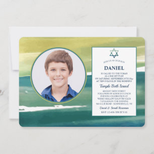 Wasserfarben Pinselstriche Foto Einladung