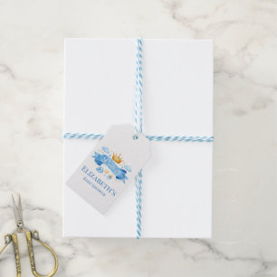Wasserfarben Prinz Baby Shower Dankeschön Geschenkanhänger