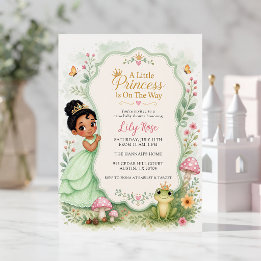 Wasserfarben-Prinzessin-Frosch-Baby-Party Einladung