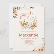 Wasserfarben-Pumpkin & Fall Floral Baby-Dusche