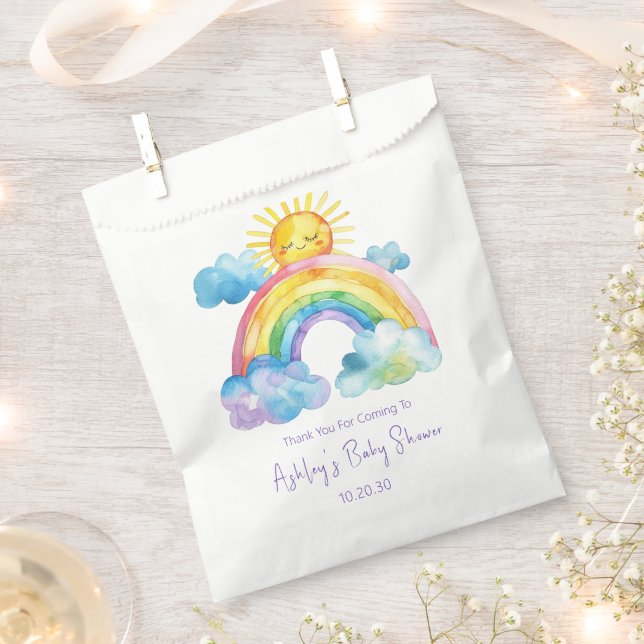 Wasserfarben Rainbow Baby Dusche Geschenktütchen (Ausgeschnitten)