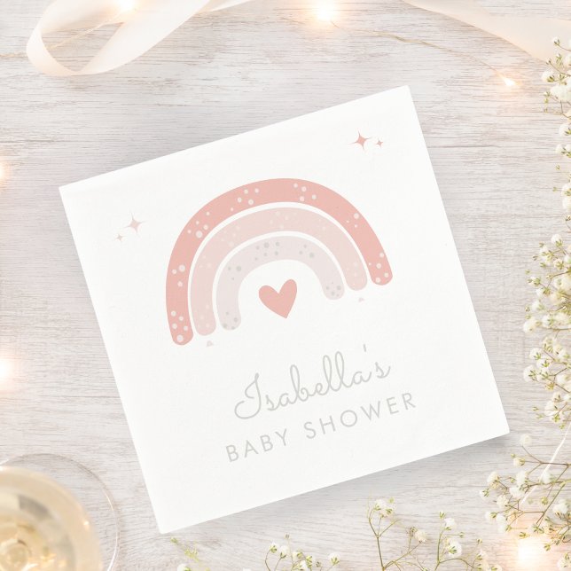 Wasserfarben Rainbow Pink Girl Babydusche Serviette (Von Creator hochgeladen)