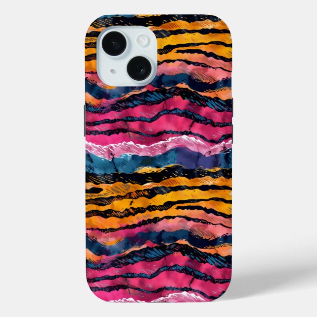 Wasserfarben Rainbow Tiger Streifen Case-Mate iPhone Hülle (Rückseite)