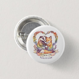 Wasserfarben-Regenbogen-Fuchs- und Badger-Pride-Pe Button