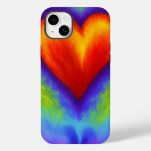 Wasserfarben-Regenbogen-Herz-Design Individuelle i iPhone 14 Plus Hülle