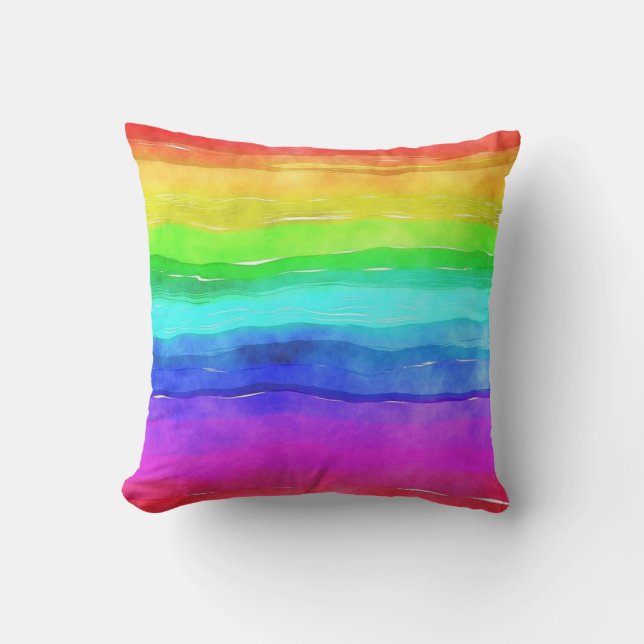 Wasserfarben-Regenbogen LGBT Rainbow-Kissen Kissen (Vorderseite)