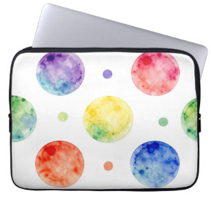 Wasserfarben-Regenbogen-Orb-Polka-Punkt-Muster Laptopschutzhülle