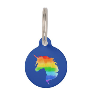 Wasserfarben-Regenbogen-Unicorn Haustiermarke