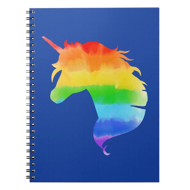 Wasserfarben-Regenbogen-Unicorn Notizblock (Vorderseite)