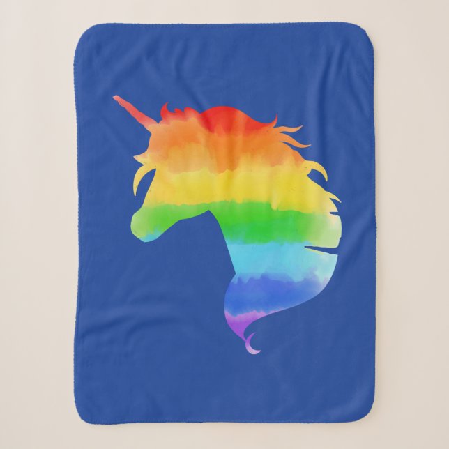 Wasserfarben-Regenbogen-Unicorn Sherpadecke (Vorderseite)