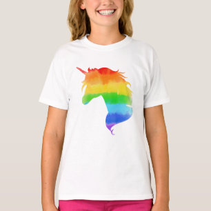 Wasserfarben-Regenbogen-Unicorn T-Shirt