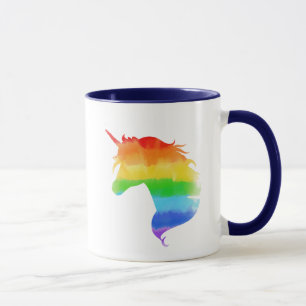 Wasserfarben-Regenbogen-Unicorn Tasse