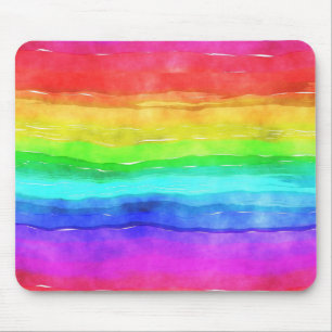 Wasserfarben Regenbogenstreifen Designmousepad Mousepad