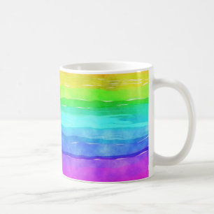 Wasserfarben Regenbogenstreifen Kaffeetasse