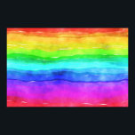 Wasserfarben Regenbogenstreifen Poster<br><div class="desc">Helle und farbenfrohe mehrfarbige, waagerechte Streifen in Aquarellfarben, großartiger Hintergrund, um mit eigenen Texten oder Bildern individuell zu gestalten oder als fröhliches Design behalten.</div>