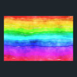 Wasserfarben Regenbogenstreifen Poster<br><div class="desc">Helle und farbenfrohe mehrfarbige, waagerechte Streifen in Aquarellfarben, großartiger Hintergrund, um mit eigenen Texten oder Bildern individuell zu gestalten oder als fröhliches Design behalten.</div>