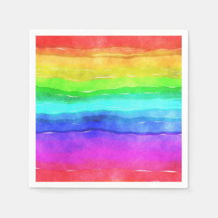 Wasserfarben Regenbogenstreifen Serviette
