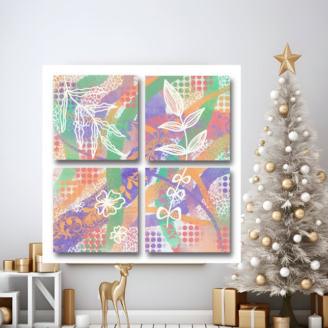 Wasserfarben-Retro abstrakt moderne digitale Wandk Poster (Von Creator hochgeladen)