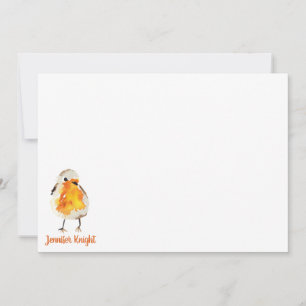 Wasserfarben Robin & Feathers Stationierungsflachk Mitteilungskarte