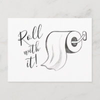 Wasserfarben-Rolle mit Aufgehängter Postkarte