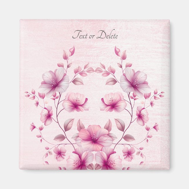 Wasserfarben-Rosa-Blumen-Magnet Magnet (Vorne)