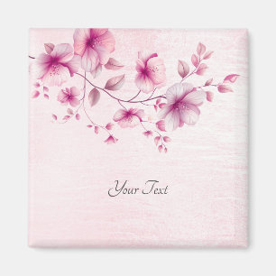 Wasserfarben-Rosa-Blumen-Magnet Magnet