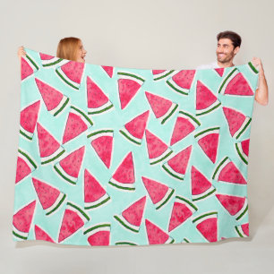 Wasserfarben Rosa Grüne Wassermelone Dreiecke Fleecedecke
