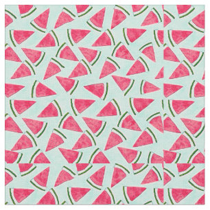 Wasserfarben Rosa Grüne Wassermelone Dreiecke Stoff