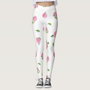 Wasserfarben-Rosa-Hydrangeas Leggings