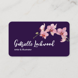 Wasserfarben Rosa Moth Orchideen Visitenkarte
