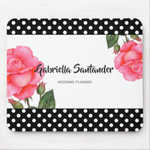 Wasserfarben Rosa Rose Botanische Blumenzwiebelkun Mousepad