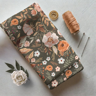 Wasserfarben Rosehips und Rose Blumenapricot ID460 Stoff