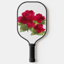 Wasserfarben-Rot-Rosen-Pickleball-Schläger