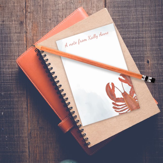 Wasserfarben-Rotlanguste personalisiert  Post-it Klebezettel (Red lobster watercolor personalized post it notes.)