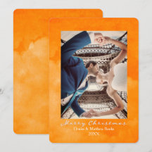 Wasserfarben Russet Orange Elegante Weihnachtskart