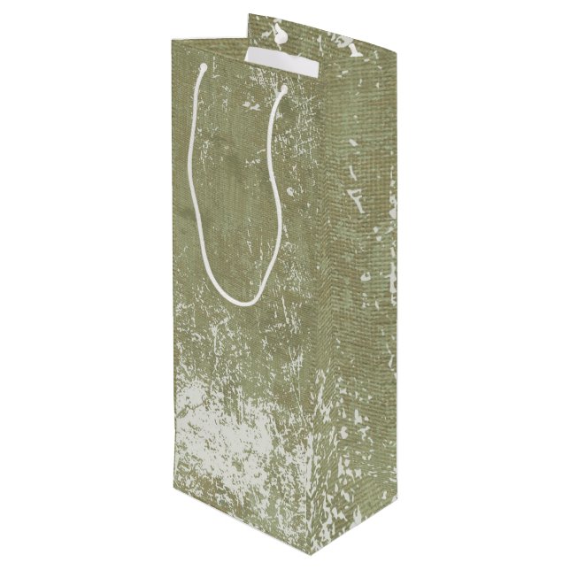Wasserfarben Rustikale ästhetische Geschenktasche Geschenktüte Für Weinflaschen (Rückseite Schrägansicht)